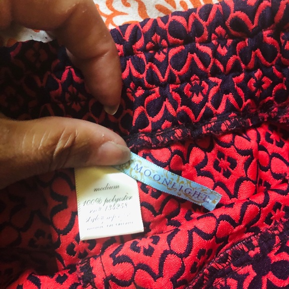 Moonlight YOOX red brocade slit hot shorts pants M - Picture 2 of 4